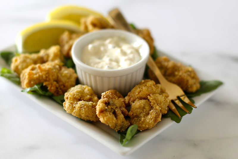 fried oysters with tartar sauce