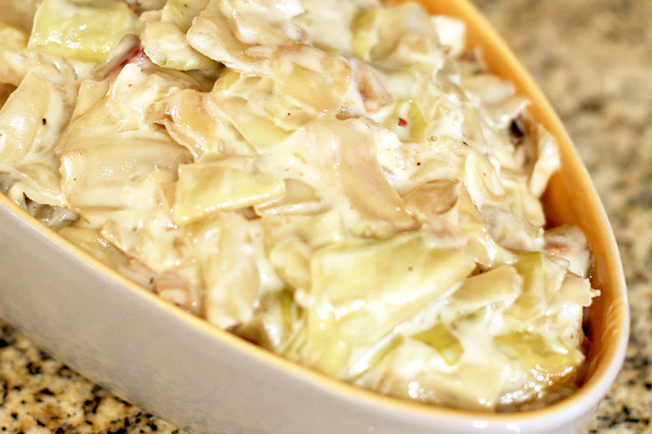 cabbage with white sauce